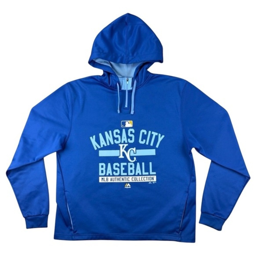 Kansas City Royals Men's L Royal Blue Hoodie Majestic MLB Authentic Collection